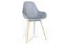 Kubikoff Slice Dimple Closed Chair Light Grey White Powder Coated Metal + Natural Ash No Seat Pad