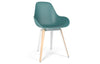 Kubikoff Slice Dimple Closed Chair Ocean Blue White Powder Coated Metal + Natural Ash No Seat Pad