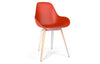 Kubikoff Slice Dimple Closed Chair Red White Powder Coated Metal + Natural Ash No Seat Pad
