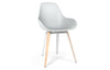 Kubikoff Slice Dimple Closed Chair White White Powder Coated Metal + Natural Ash No Seat Pad