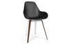 Kubikoff Slice Dimple Closed Chair Black White Powder Coated Metal + Walnut Wood No Seat Pad