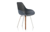 Kubikoff Slice Dimple Closed Chair Dark Grey White Powder Coated Metal + Walnut Wood No Seat Pad