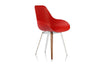 Kubikoff Slice Dimple Closed Chair Red White Powder Coated Metal + Walnut Wood No Seat Pad