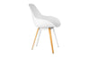 Kubikoff Slice Dimple Closed Chair White White Powder Coated Metal + Walnut Wood No Seat Pad