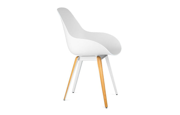 Kubikoff Slice Dimple Closed Chair White White Powder Coated Metal + Natural Ash No Seat Pad