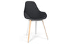Kubikoff Slice Dimple Pop Chair Grey Wool No Seat Pad White Powder Coated Metal + Natural Ash