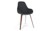 Kubikoff Slice Dimple Pop Chair Grey Wool No Seat Pad White Powder Coated Metal + Walnut Wood