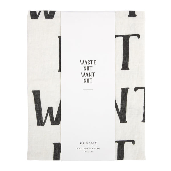 Sir Madam Pure Linen Tea Towel - Waste Not Want Not