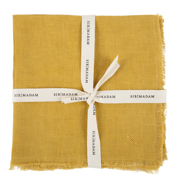 Sir Madam Pure Linen Solid Napkins - Set of 4