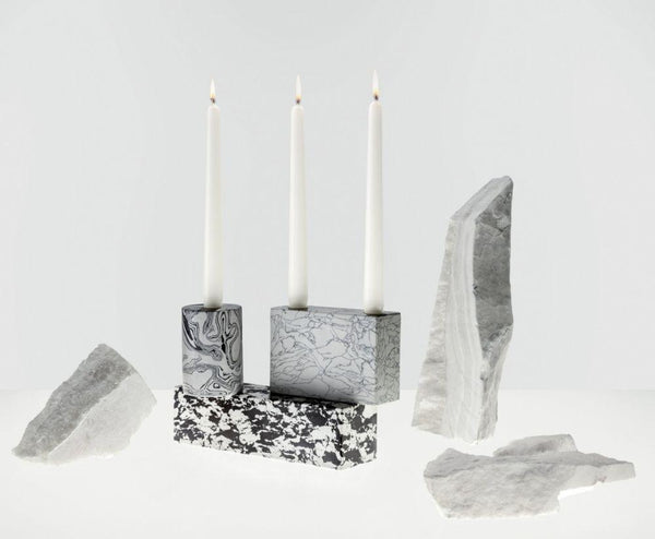 Tom Dixon Swirl Black & White Candelabra 