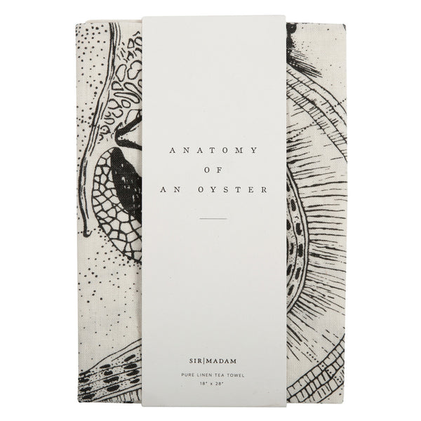 Sir Madam Pure Linen Tea Towel - Oyster Anatomy
