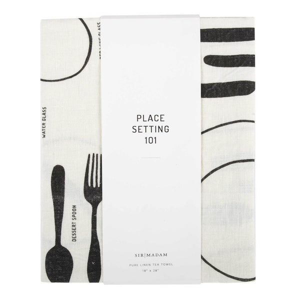 Sir Madam Pure Linen Tea Towel - Place Setting