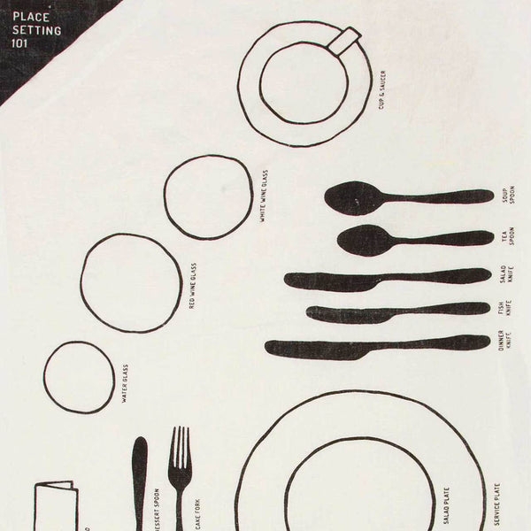 Sir Madam Pure Linen Tea Towel - Place Setting