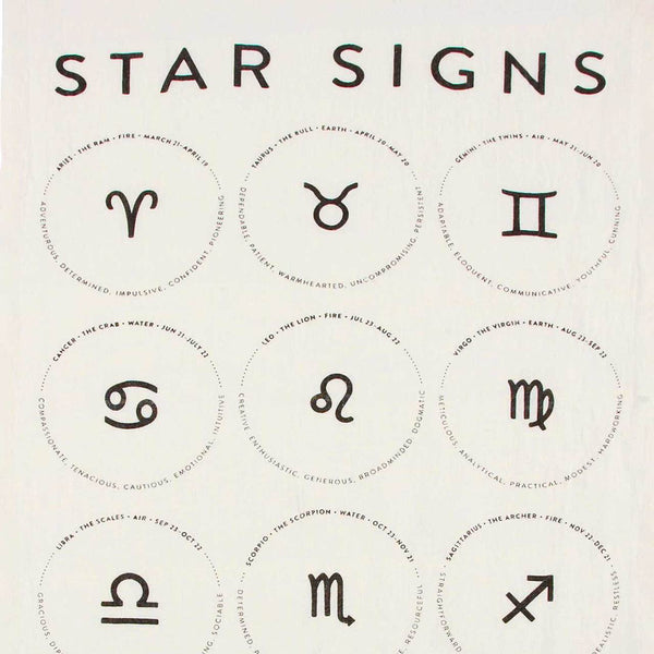 Sir Madam Pure Linen Tea Towel - Star Signs