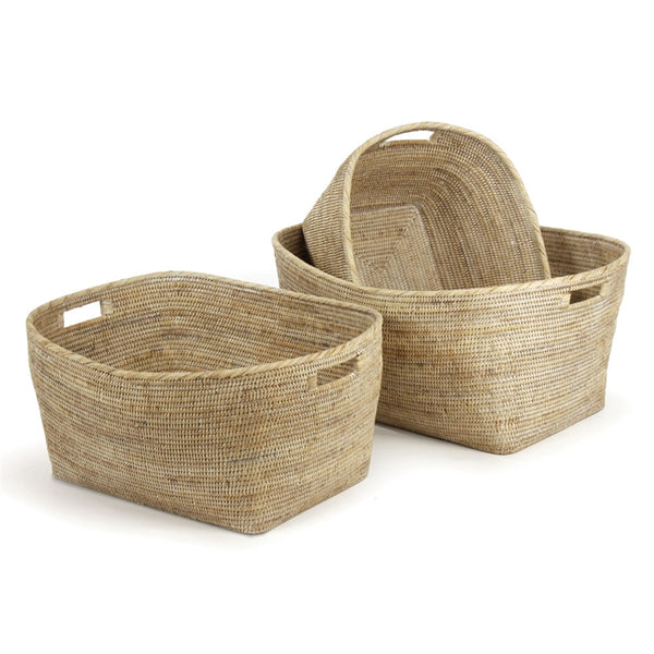 Napa Home & Garden Burma Rattan Family Baskets w/ Handles - Set of 3