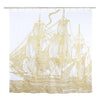 Thomas Paul Ship Metallic Shower Curtain