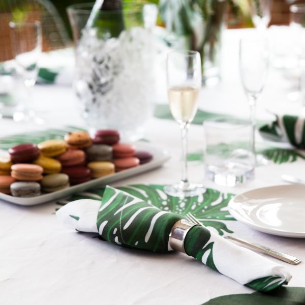 Huddleson Tropical Leaves Linen Napkin - Set of 2