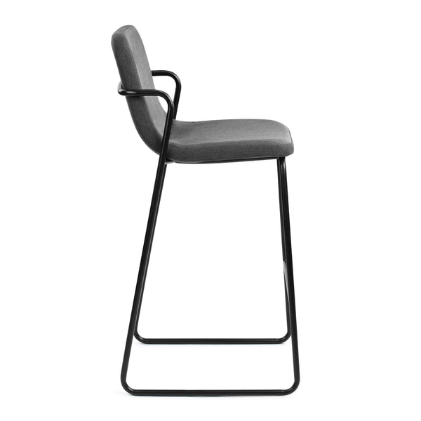 M.A.D. Zag Bar Stool Black Base / Graphite Grey Seat 