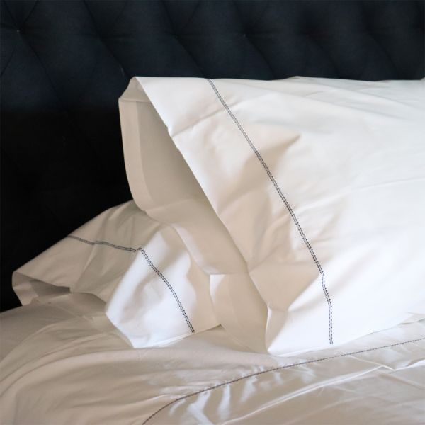 Huddleson Hemstitch Cotton Percale Pillowcase - Set of 2