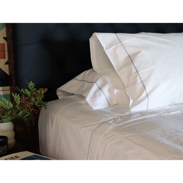 Huddleson Hemstitch Cotton Percale Sheet Set