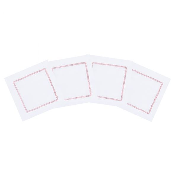 Huddleson Hemstitch Linen Cocktail Napkin - Set of 4