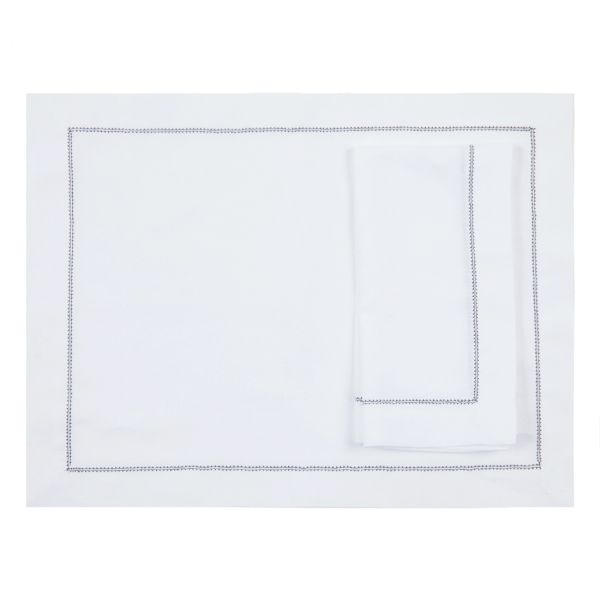Huddleson Hemstitch Linen Placemats - Set of 2