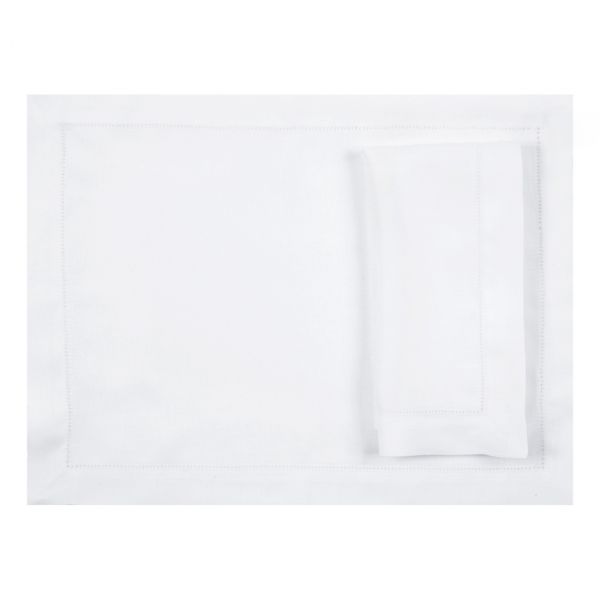 Huddleson Hemstitch Linen Placemats - Set of 2