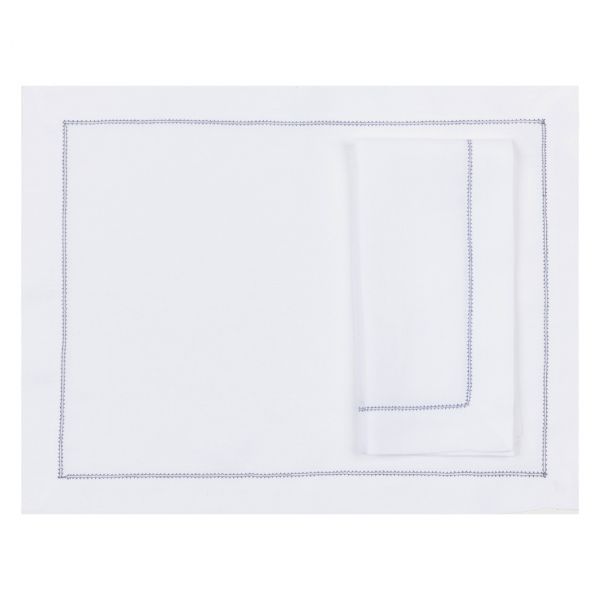 Huddleson Hemstitch Linen Placemats - Set of 2