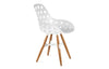 Kubikoff ZigZag Dimple Chair White No Seat Pad White Powder Coated Metal + Natural Ash