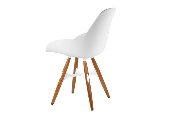 Kubikoff ZigZag Dimple Closed Chair White White Powder Coated Metal + Natural Ash No Seat Pad