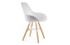 Kubikoff ZigZag Dimple Closed Chair White White Powder Coated Metal + Natural Ash No Seat Pad