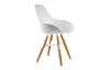 Kubikoff ZigZag Dimple Closed Chair White White Powder Coated Metal + Walnut Wood No Seat Pad