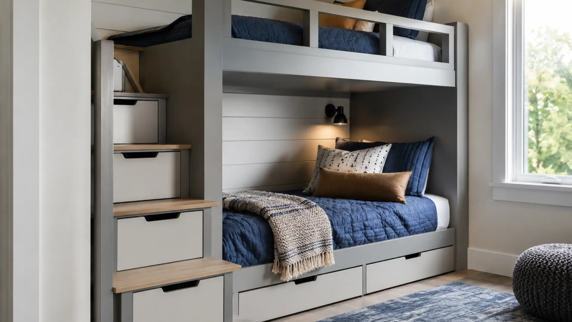 bunk beds with drawer stairs