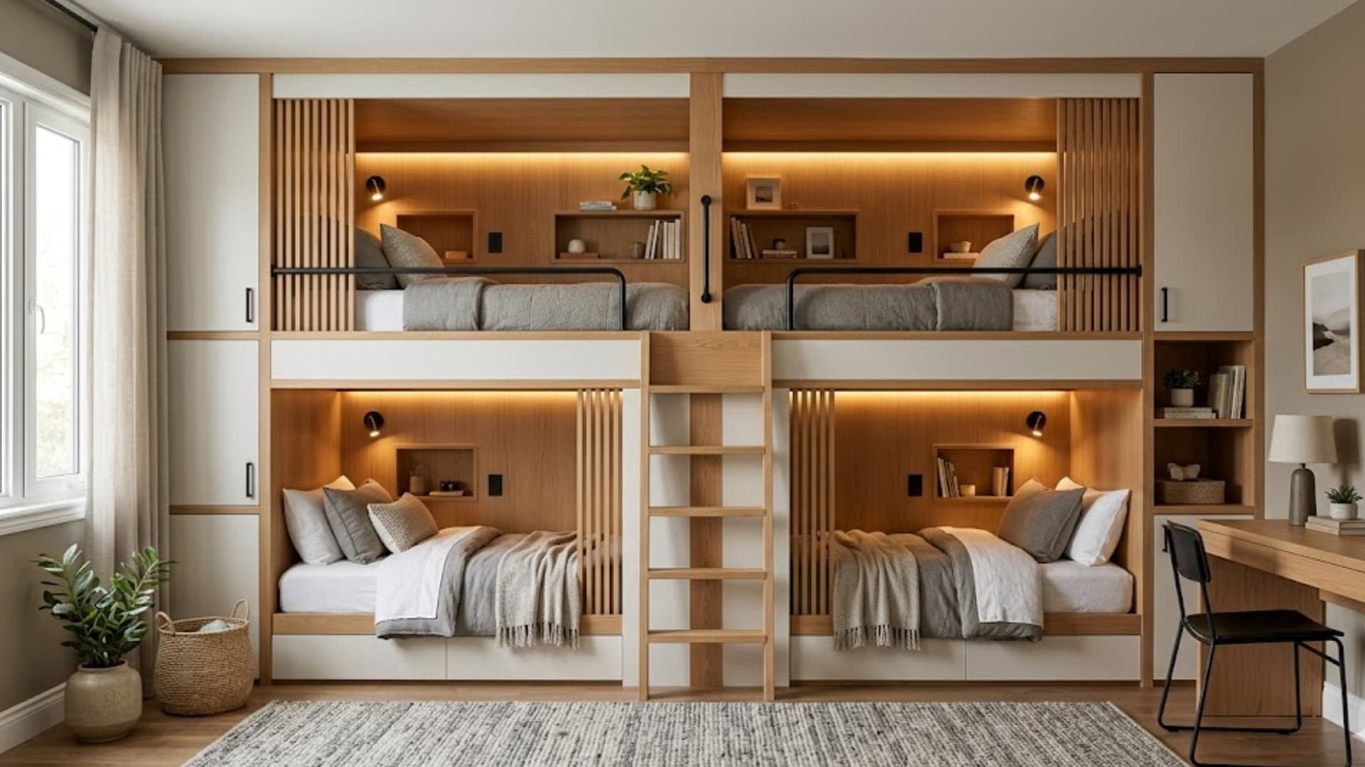 bunk beds with privacy pods
