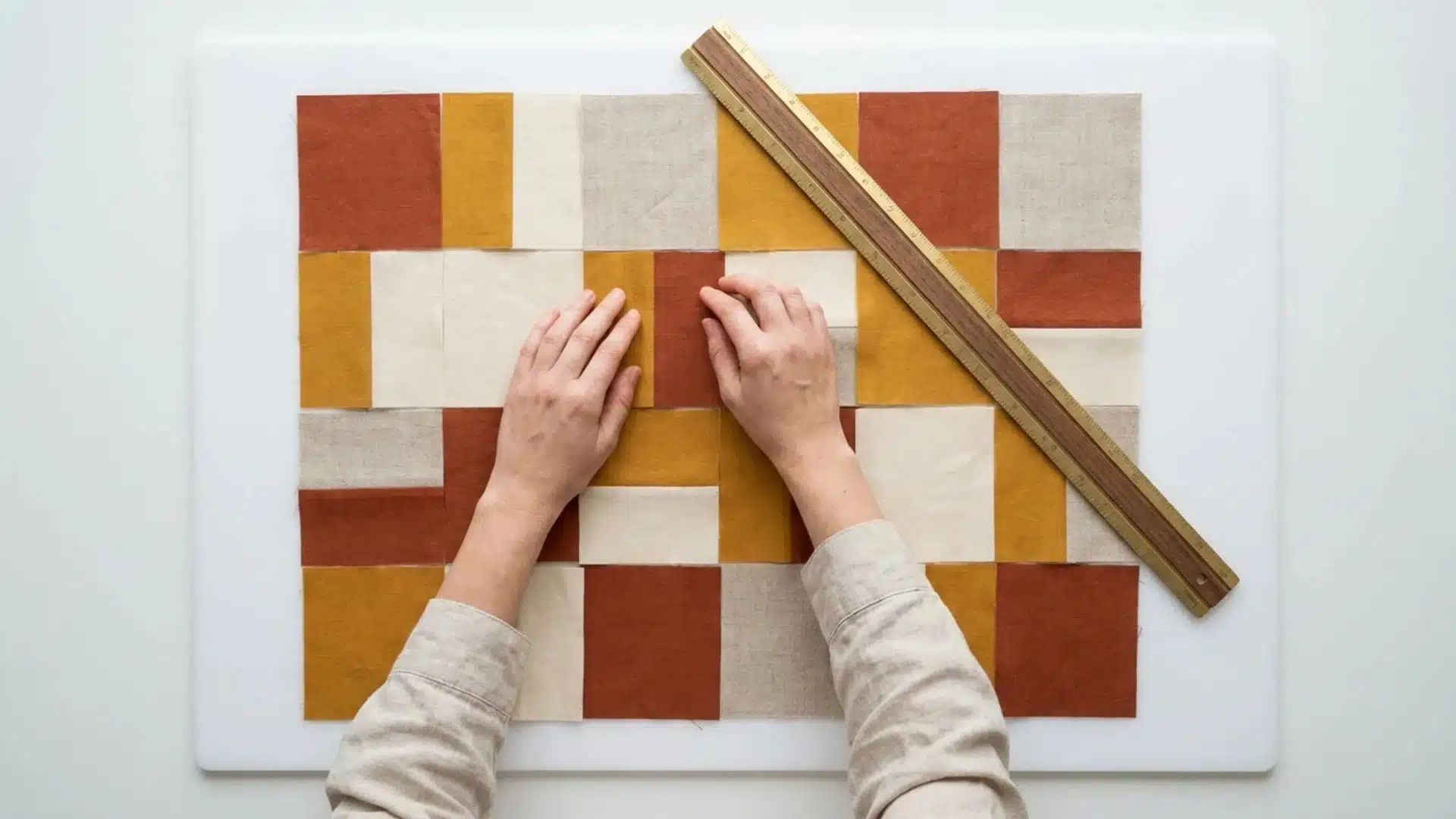 a person using scissors to cut out square shapes from a sheet of white paper on a flat surface