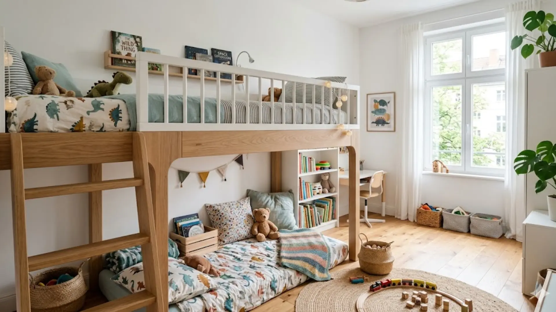 loft bed with lower bunk