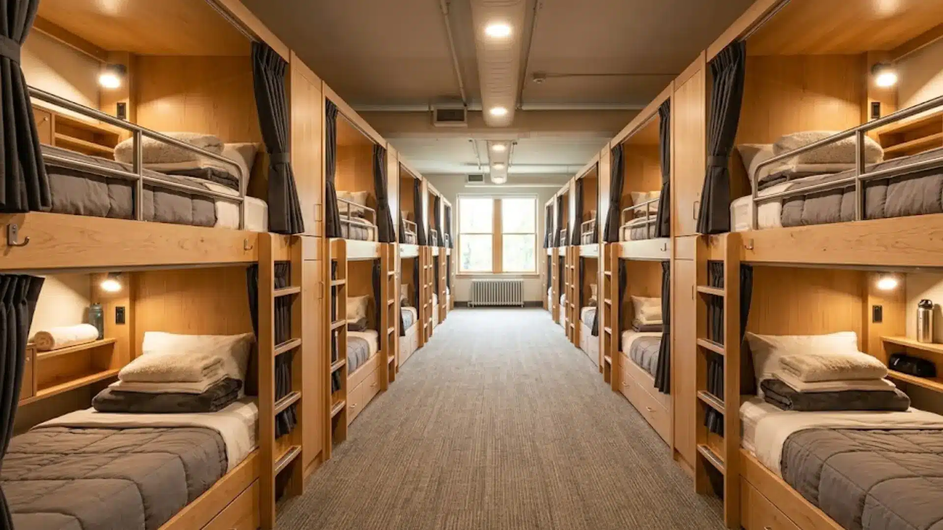 parallel bunk bed walls dorm style layout