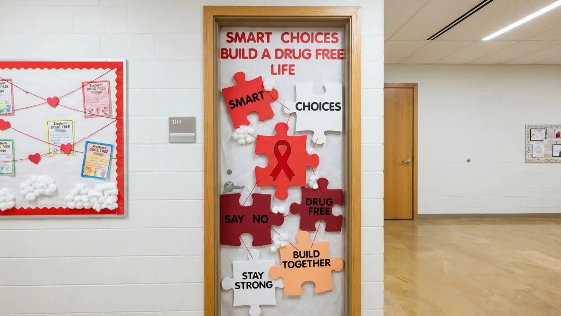  classroom door featuring a rocket design and a sign reading future success in bright colors