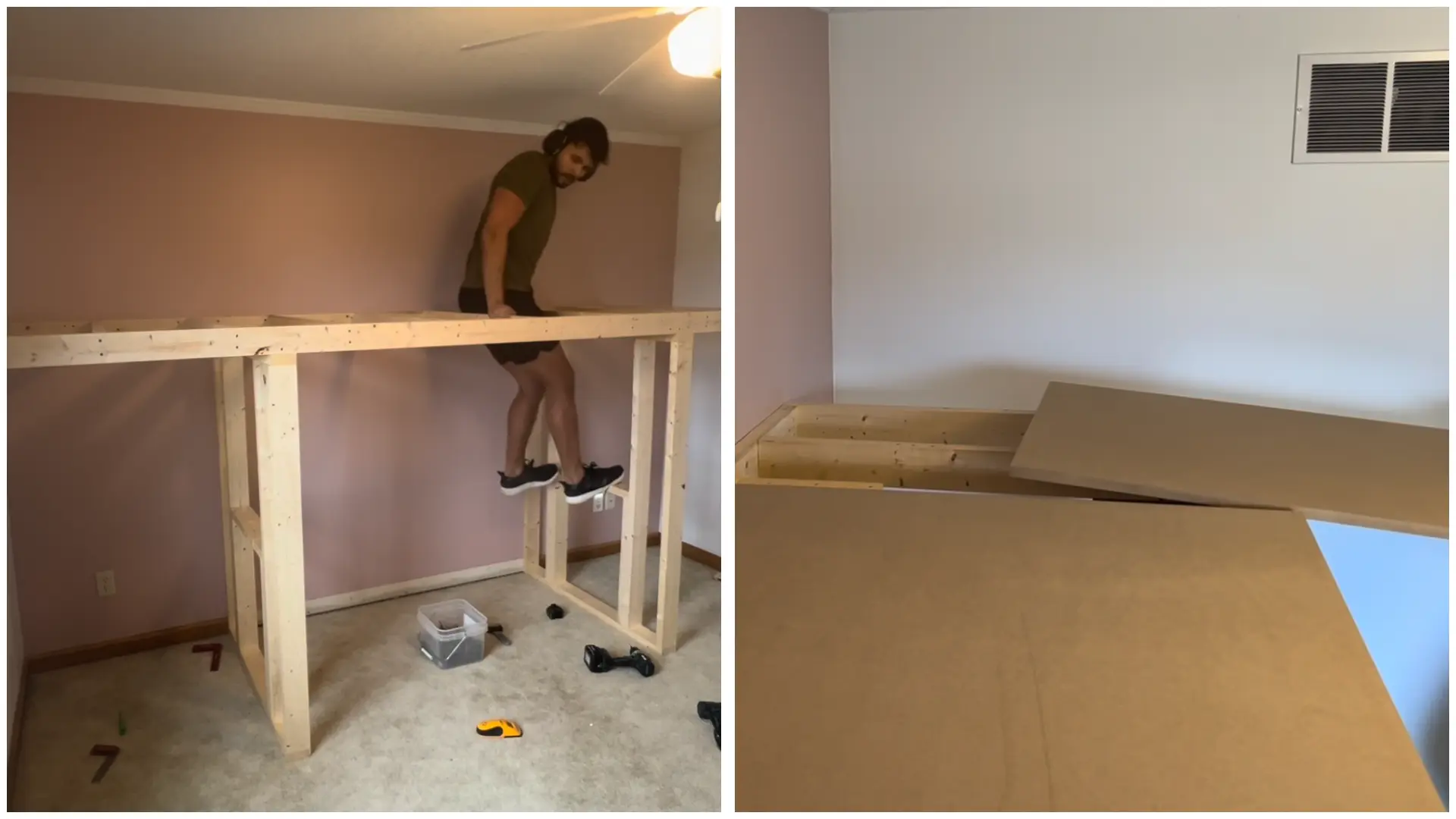 step three install the upper bunk structure