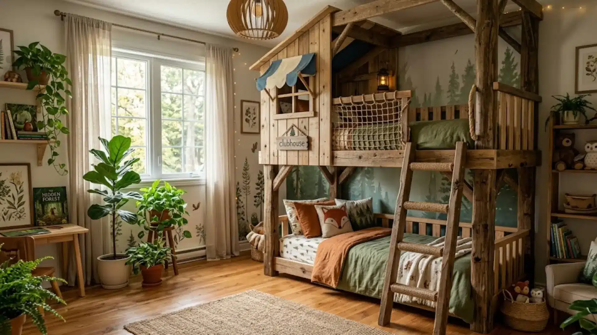 treehouse inspired bunk beds