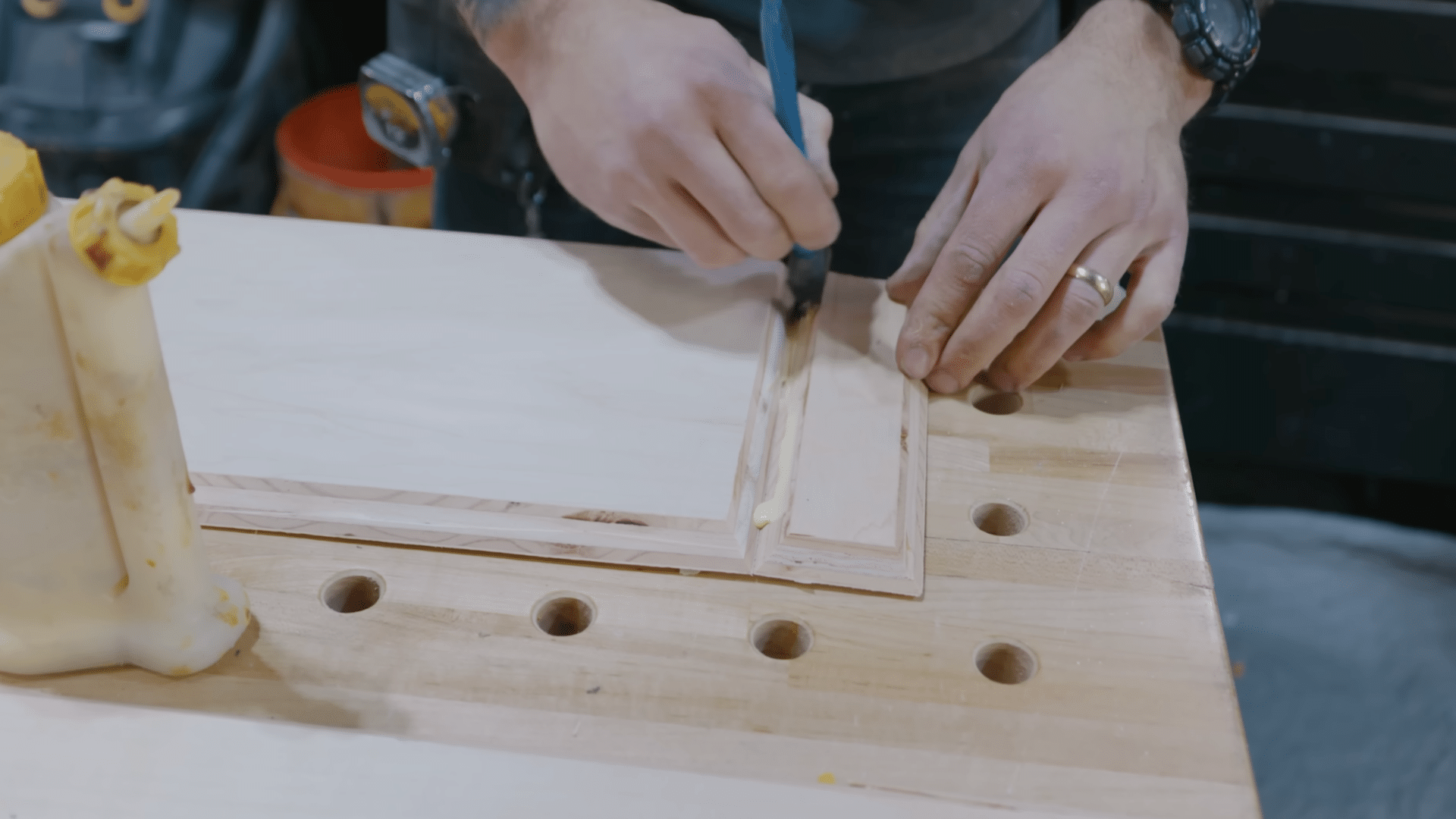 building and squaring a two by two internal support frame