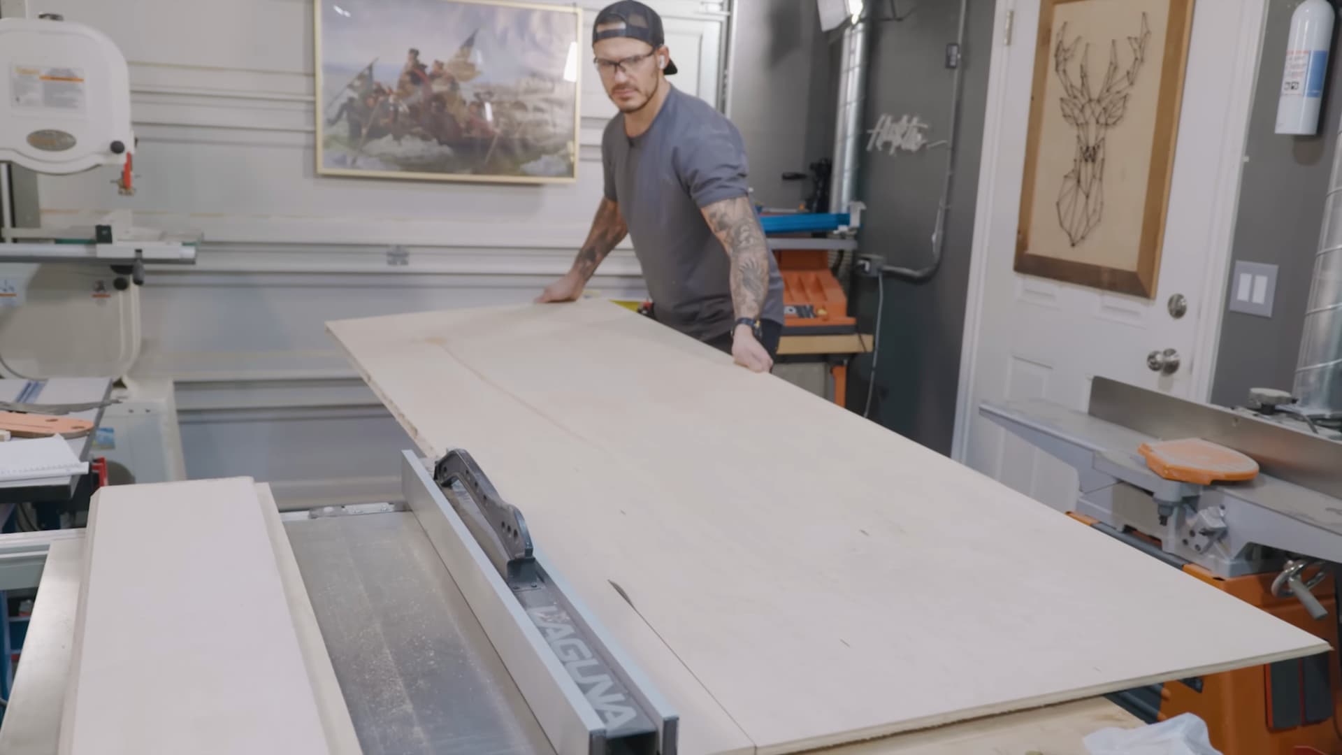 cutting mitered plywood panels for a box style floating shelf