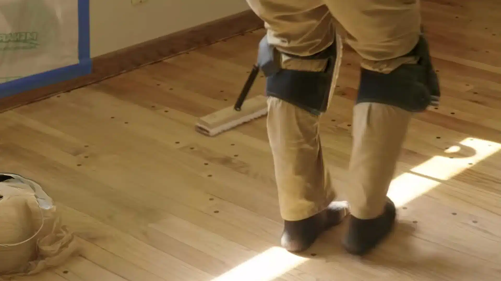 floor maintainer scuff sanding hardwood floor between polyurethane coats