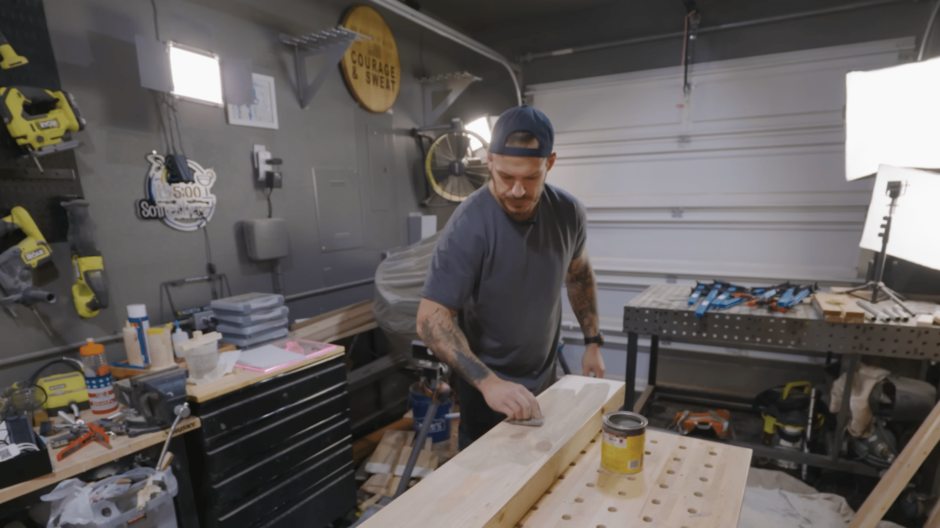 painting flange caps and rods flat black for a floating shelf