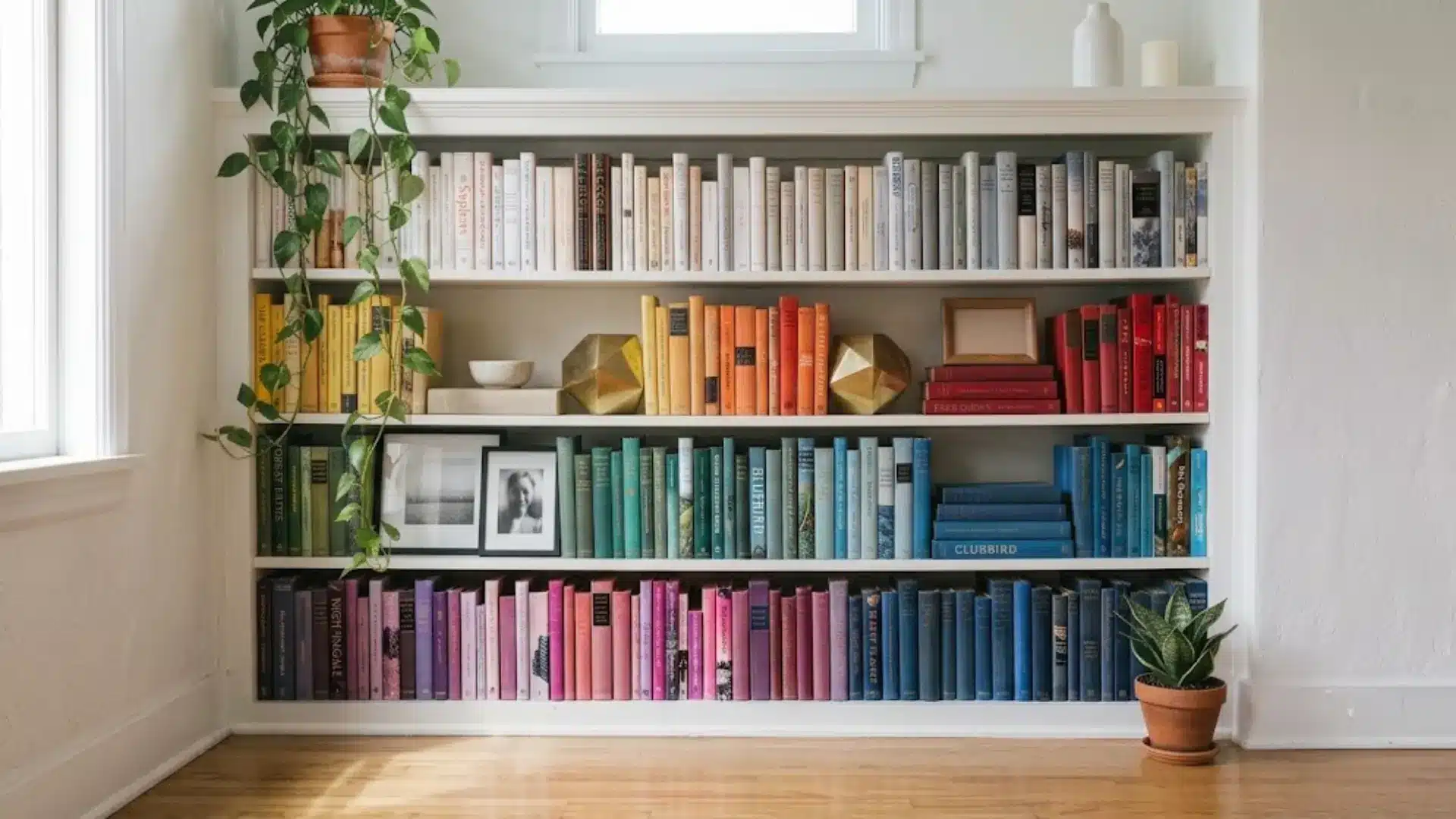flat linen cover book topped with small dish on shelf